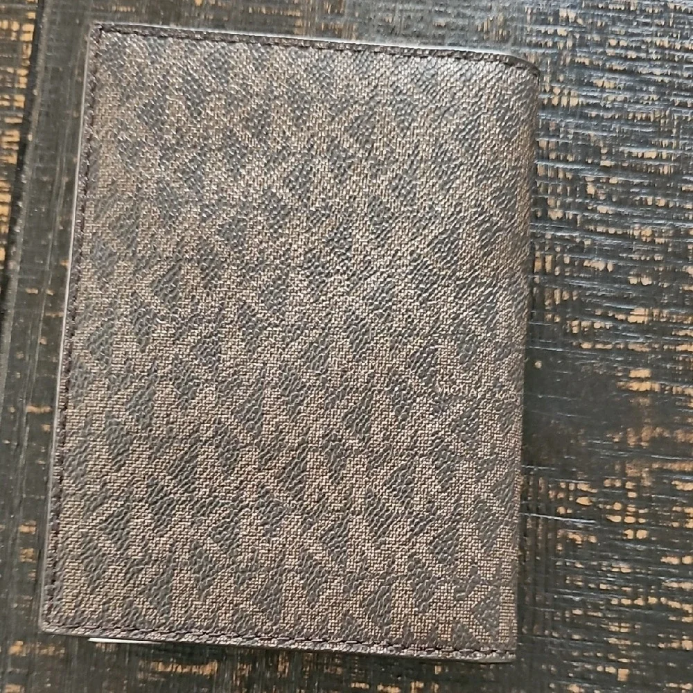 Michael Kors Signature Monogram Brown Passport Card Holder